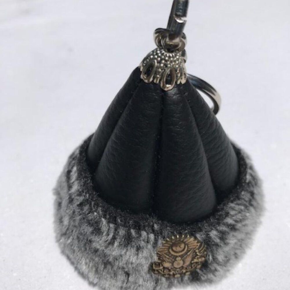 Turkish Ottoman Bork Hat Ertugrul Dirilis Fur Leather Winter Cap KEYCHAIN